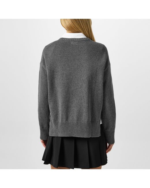 Guess Gray S Triangle Knit Jumpers Cobbleston Hthr 10