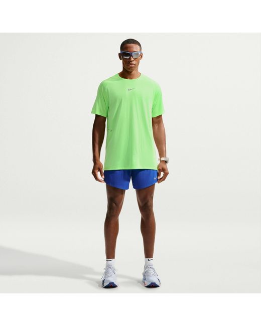 Nike Green Stride Short Sleeve Running T-Shirt for men
