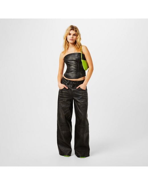 Jaded London Black Faux Leather Corset