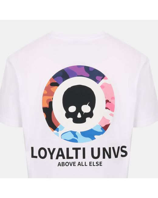 Loyalti White Camo Skull Regular Fit T-Shirt for men