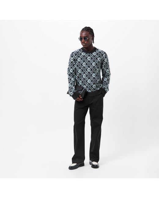 Casablanca Black Relax Wide Leg Trousers for men