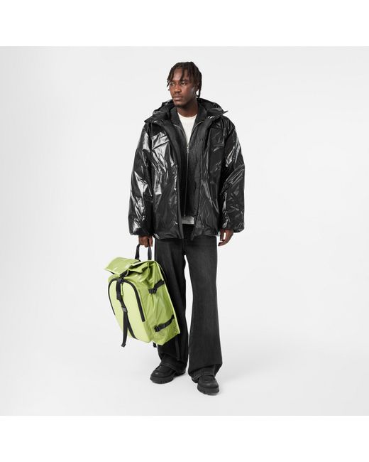 Rains Black Sibu Vision Waterproof Insulated Rain Anorak for men