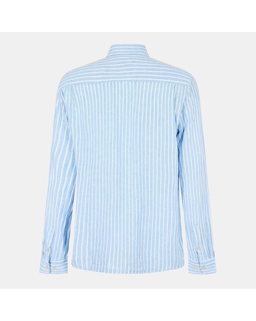 Peter Werth Blue Pappworth Long Sleeve Plain Shirt for men