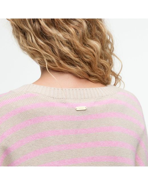 Barbour Pink Rosie Striped Jumper
