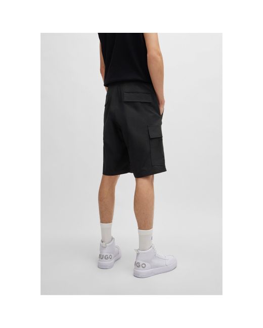 HUGO Black Giulio242 Straight Leg Trousers for men