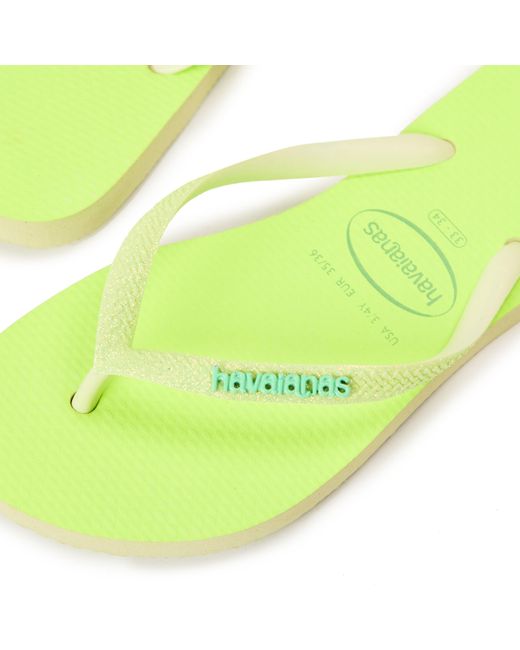 Havaianas Green Glitter Flip Flops