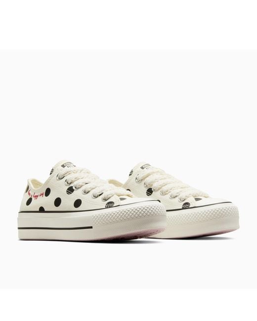 Converse White Chuck Taylor All Star Lif Platform Trainers