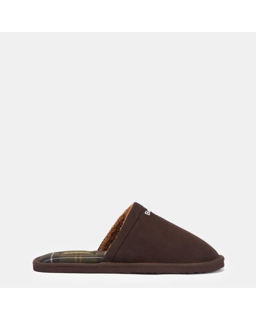 Barbour Brown Everitt Mule Slippers for men