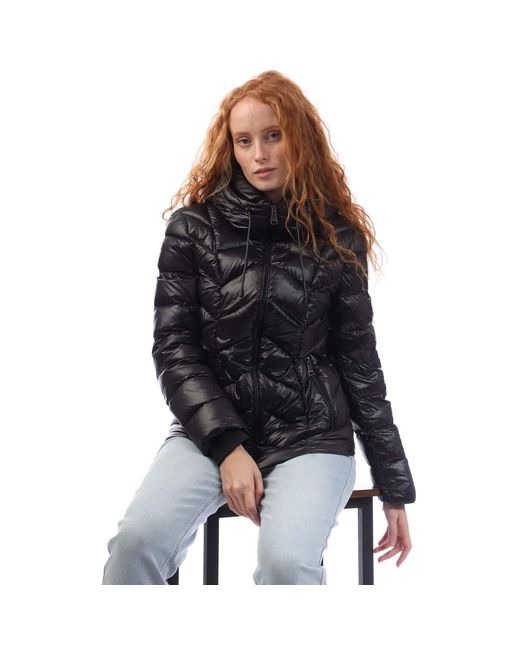 DKNY Black Zip Front Down Filled Jacket