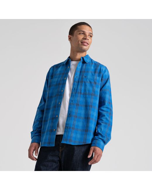 Craghoppers Blue Lonbard Long Sleeve Shirt for men