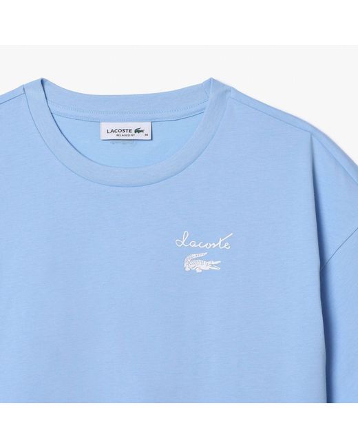 Lacoste Blue Cotton Logo T-Shirt