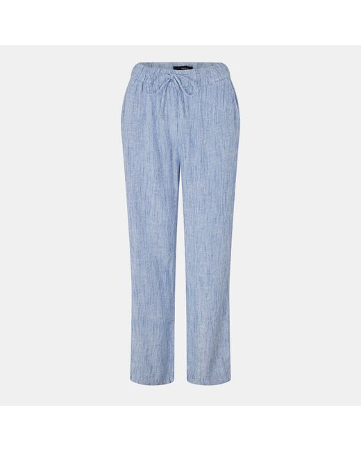 Vero Moda Blue Vm Line Linen Straight Leg Trouser
