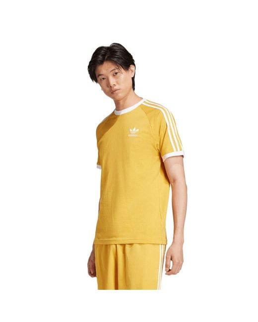 Adidas Originals Yellow Adicolor Classics 3-Stripes T-Shirt for men