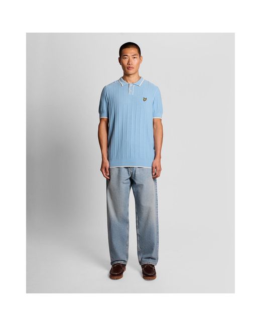 Lyle & Scott Blue Short Sleeve Polo Shirt for men