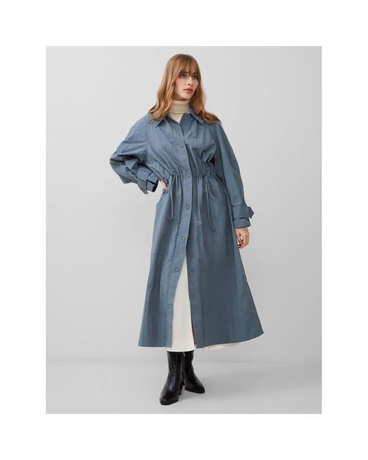 French Connection Blue Ilena Trench Coat-stormy Weather-70waa
