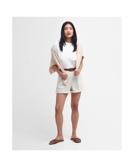 Barbour White Daria Tailored Shorts