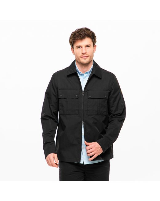 Belstaff Black Stride Zip Collar Long Sleeve Overshirt for men