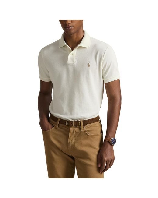 Polo Ralph Lauren Natural Custom Short Sleeve Polo Shirt for men