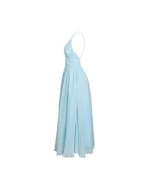 Bardot Blue Arletha Halter Cotton Maxi Dress