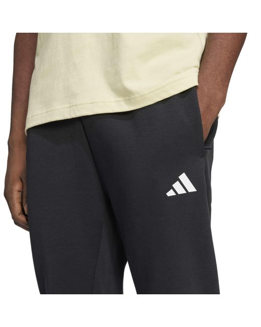 Adidas Black Closed Hem Fleece Joggers for men