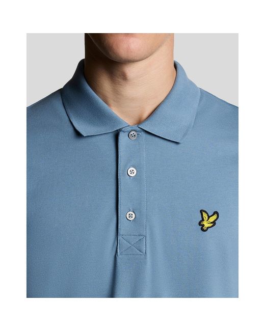 Lyle & Scott Blue Basic Short Sleeve Polo Shirt for men