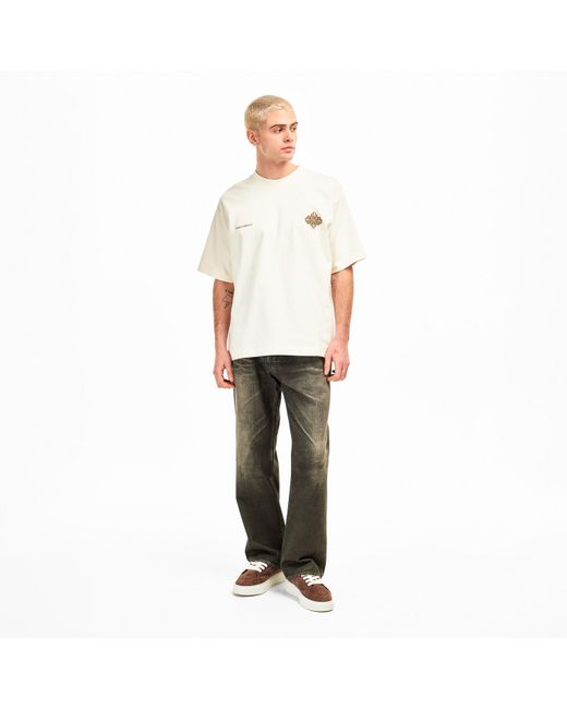 The Couture Club White Blurred Oversized Fit Oversized T-Shirt for men