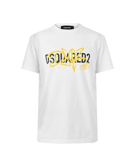 DSquared² White Dsq Sig Logo Tee Sn63 for men