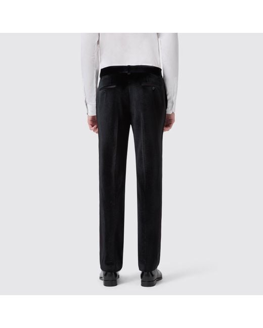 Twisted Tailor Black Sylvester Slim Fit Velvet Tux Trouser for men
