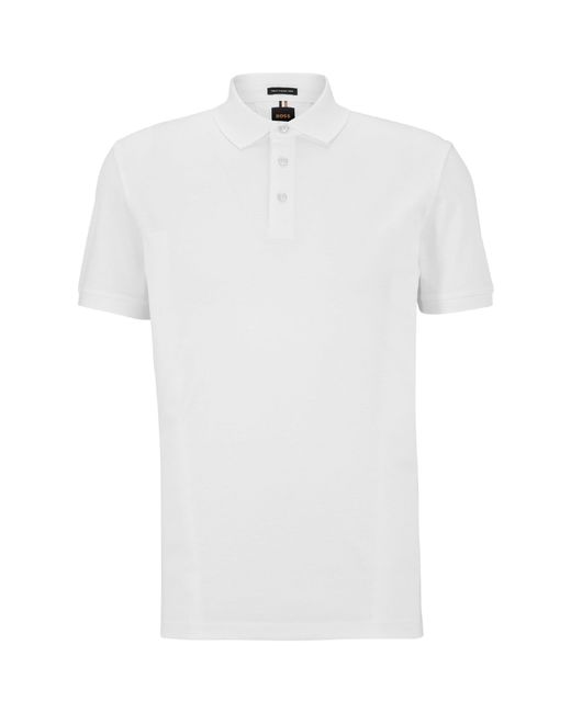 Boss White T Perry Short Sleeve Polo Shirt for men