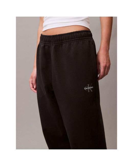 Calvin Klein Black Ckj Mono Closed Hem Fleece Joggers