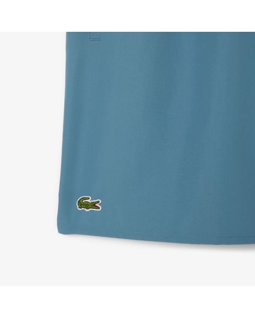 Lacoste Blue Mid-Length Monochrome Swim Trunks for men