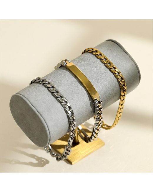 Inicio Metallic Waterproof Curb Chain Bracelet for men