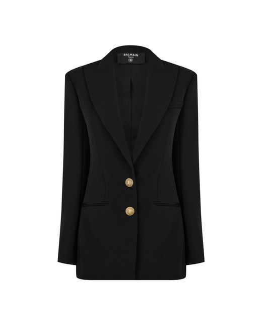 Balmain Black Single-Breasted-Tone Button Long Sleeve Blazer