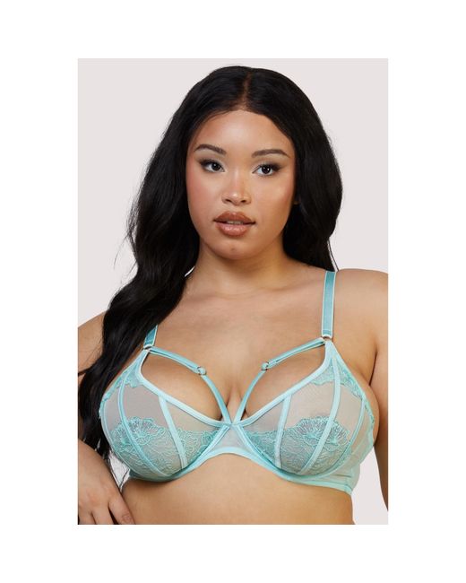 Playful Promises Green Valerie Embroidery & Mesh Plunge Bra