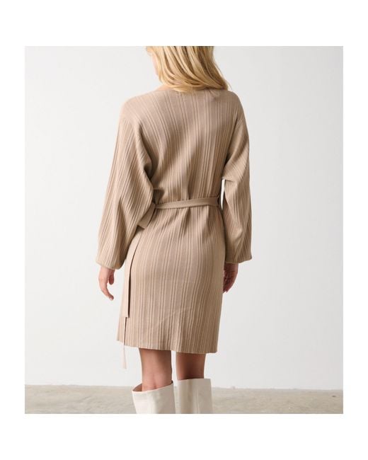 Pretty Lavish Natural Plisse Mini Dress