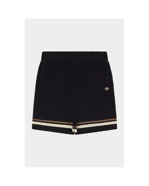 The Couture Club Black Woven Tracksuit Shorts for men