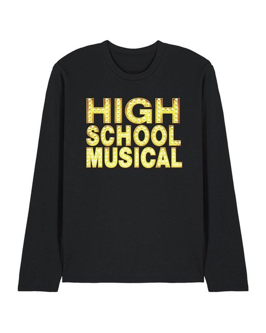 Disney Black High School Musical Logo Long Sleeve T Shirt Blac for men