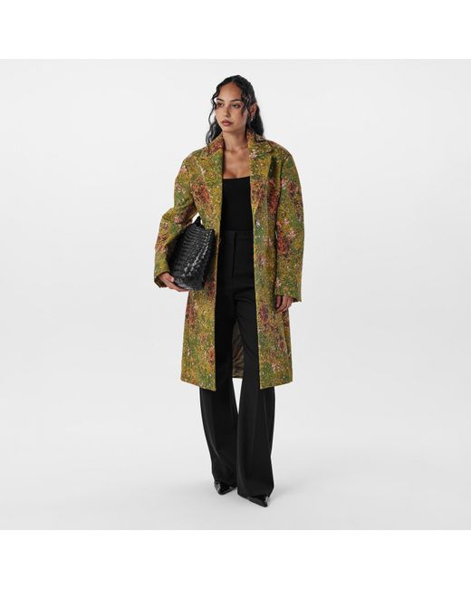Off-White c/o Virgil Abloh Green Diagonal Stripe Overcoat
