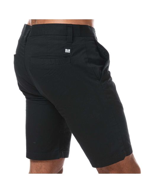 Weekend Offender Black Dillenger Cotton Twill Chino Shorts for men