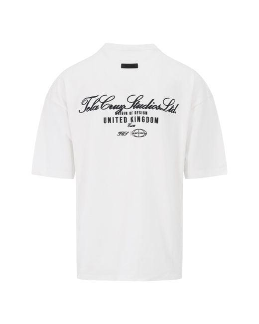 TELA CRUZ White Studio Tee Oversized T-Shirt for men