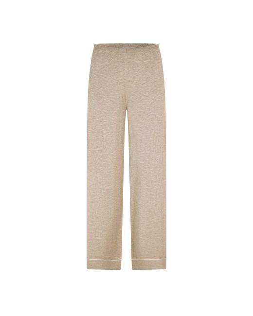 The Couture Club Natural Knitted Panel Trousers