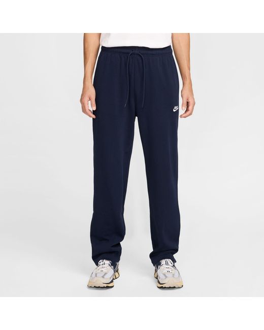 Nike Blue Sportswear Club Knit Open-Hem Pants for men