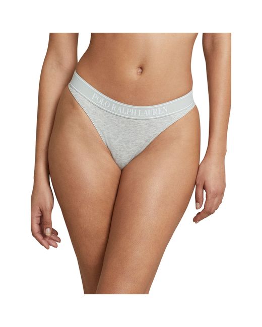 Polo Ralph Lauren Gray Mid Rise Jersey Thong