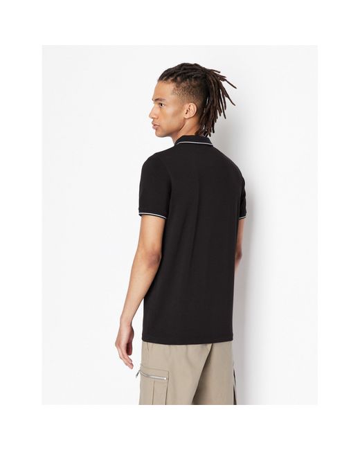 ARMANI EXCHANGE Black Polo for men