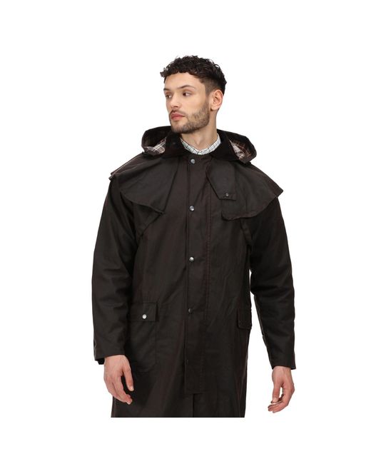 Regatta Black Cranbrook Wax Cotton Riding Quilted Jacket for men