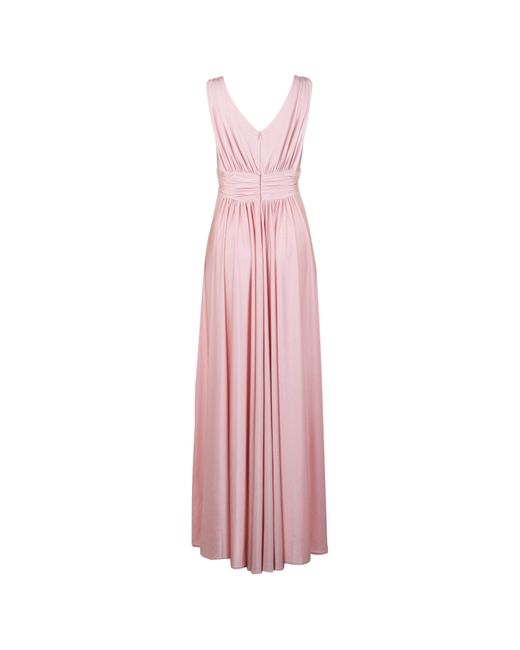 Biba Pink Bridesmaid Dip Hem Maxi Dress