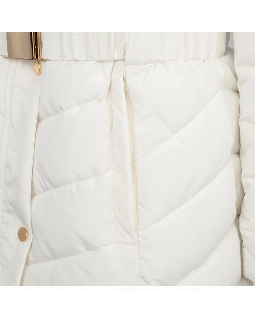 Firetrap White Waterproof Long Sleeve Mid-Length Puffer Jacket