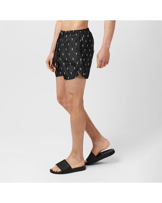 Neil Barrett Black Micro Bolt Shorts for men