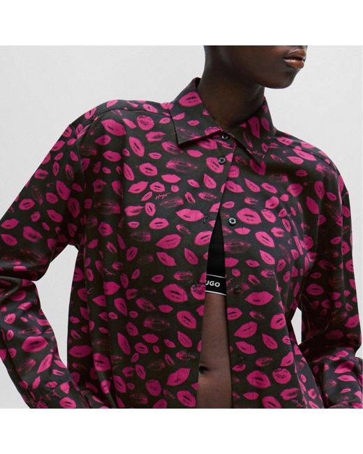 HUGO Red The Boyfriend Relaxed-Fit Blouse