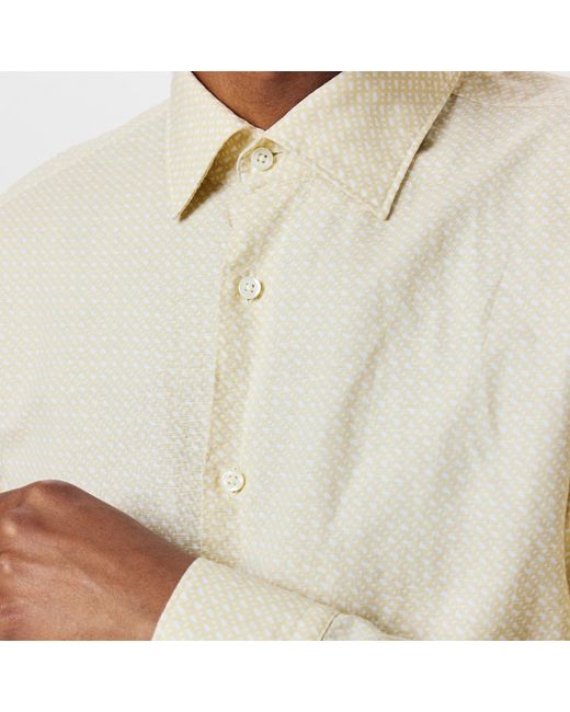 Boss White Hbb Chal Kent Patterned Short-Sleeve Shirt for men